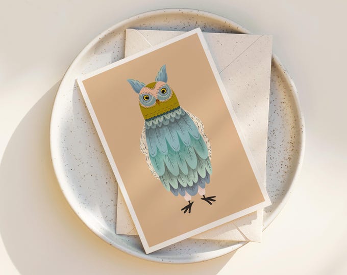 "Hoot Owl" - Scandinavian Owl Note Cards