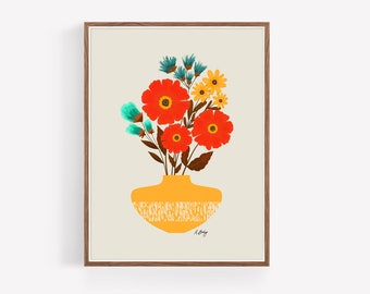 Colorful Floral Illustration Print