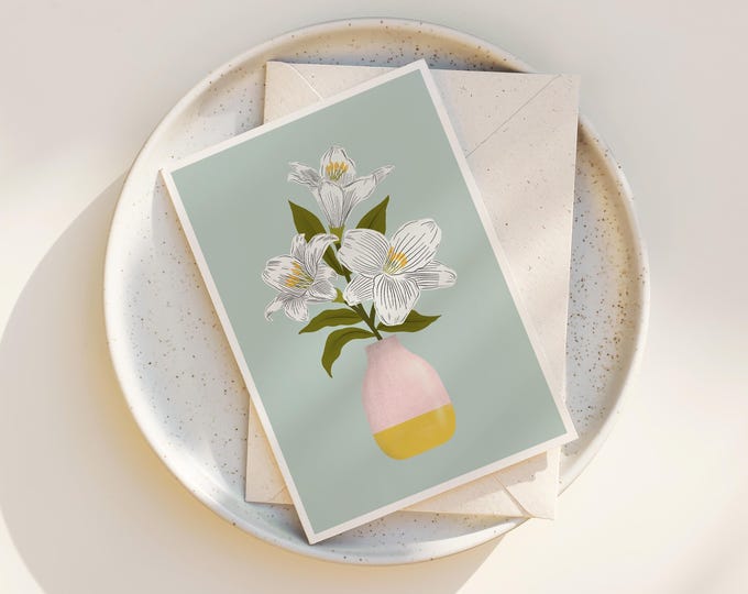 Lilies Art Note Cards: Floral Greeting Cards, Blank Inside