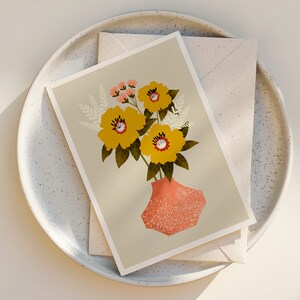 Folk Art Floral Greeting Card Set: &quot;True Colors&quot; Blank Notecards