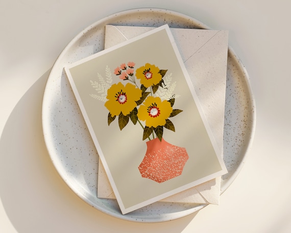 Folk Art Flowers Greeting Cards | Floral Note Cards | Set of Greeting Cards | Set of Notecards | botanical greeting cards | blank cards set