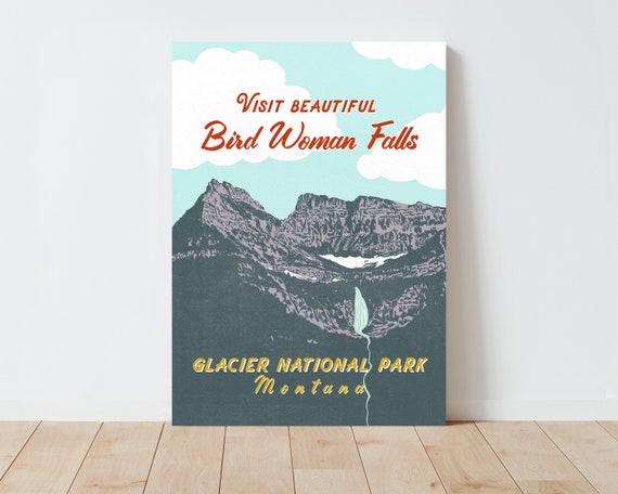 Glacier National Park Wall Art Poster - Large wall art - Mountain Wall Art - Illustration Print - Illustration Poster - Nature wall art