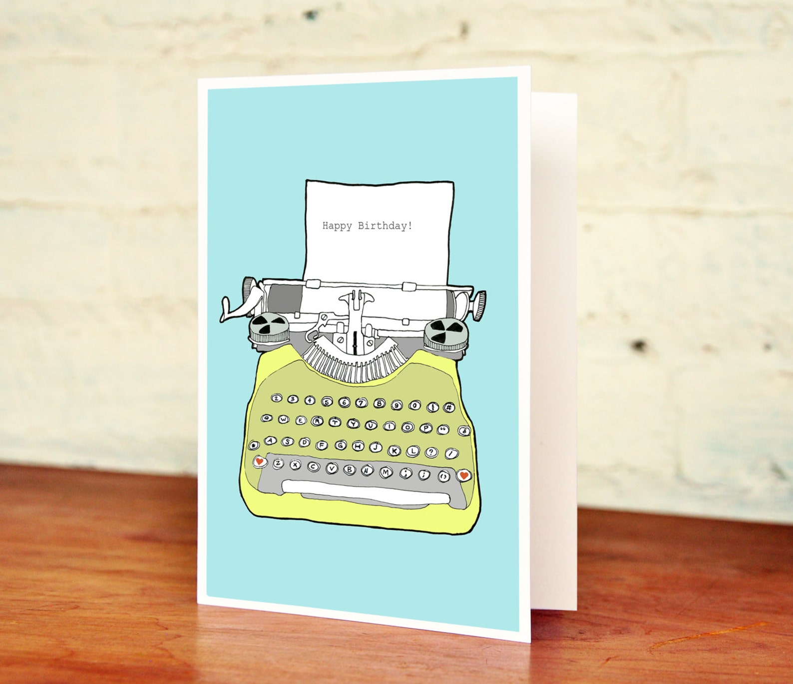 Vintage Typewriter Birthday Greeting Card Etsy