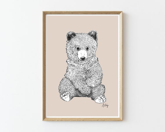 Grizzly Bear Print | large nature prints | nature inspired art | Hygge wall art