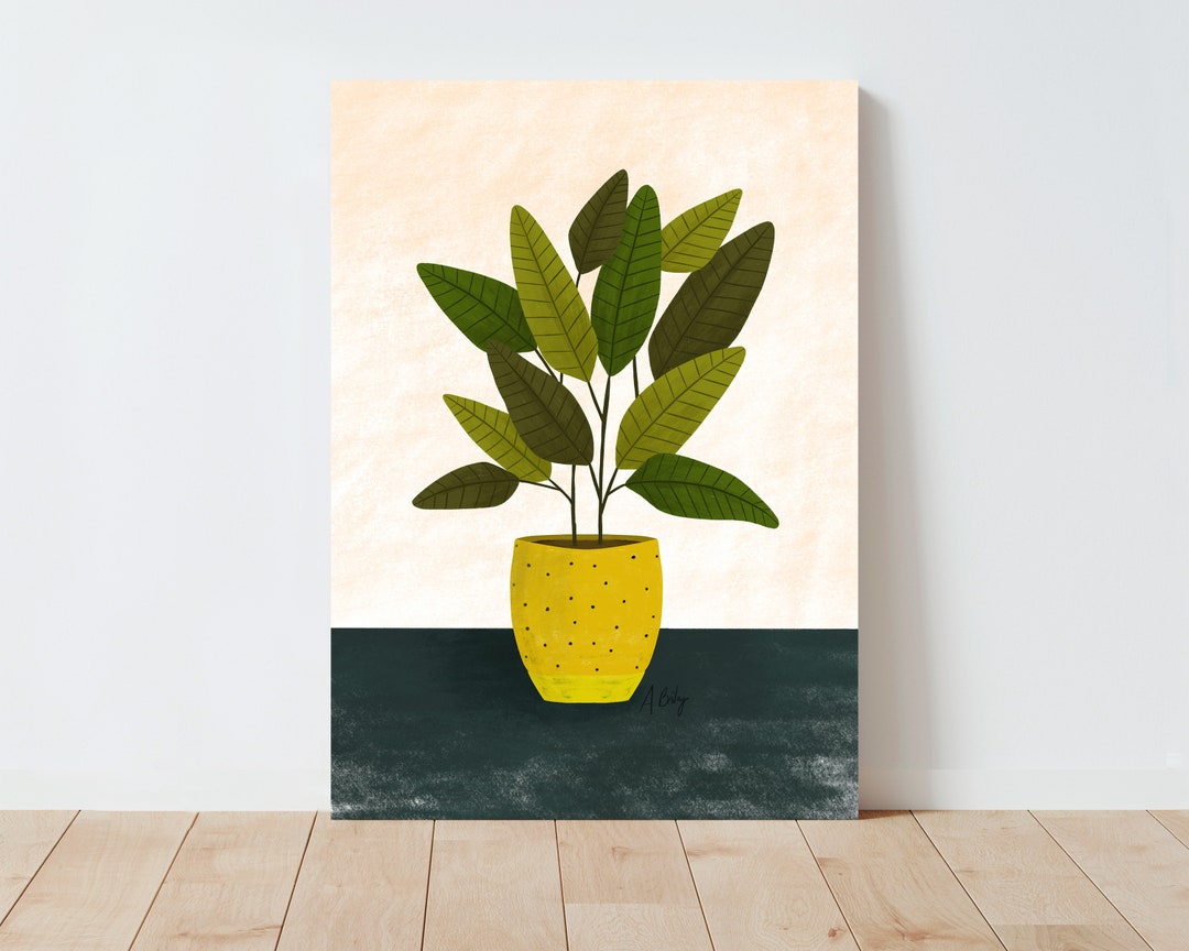Potted Plant Wall Art Illustration Plant Art Scandinavian Art Simple