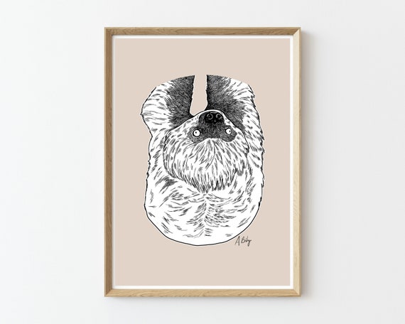 Modern Sloth Wall Art | Sloth Wall Art | Nature wall art | minimalist art | sloth art | Nature Prints | Large Wall Art | nature home decor