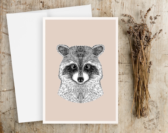 Baby Raccoon Greeting Card: Blank Inside, Any Occasion