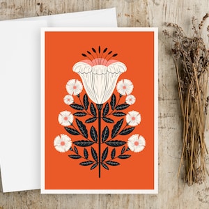 Scandinavian Flowers Greeting Card - Boho - Notecard Set - Abstract - Scandinavian Art - Hygge Art - Botanical - Illustration Art - Floral