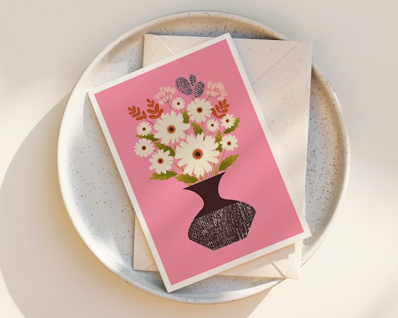 Whimsical Flowers Greeting Cards - Floral Note Cards - Set of Greeting Cards - Notecards - botanical greeting cards - blank cards set - Cute