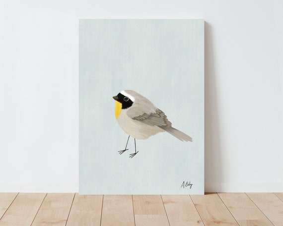 Scandinavian Bird Illustration Wall Art - Folk Art - Scandinavian Artwork - Scandinavian Prints - Nature Prints - Large wall art - cute bird