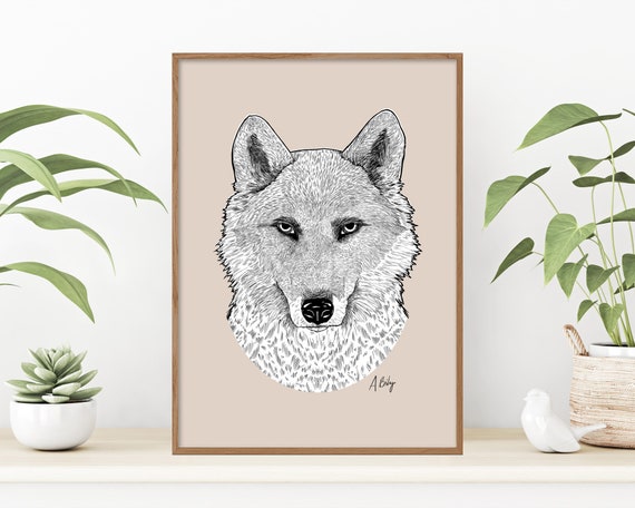 Wolf Art Print | Wolf Wall Art | Customizable Prints | Nursery Prints | Wildlife Prints | Nature Prints | Large Wall Art | Custom