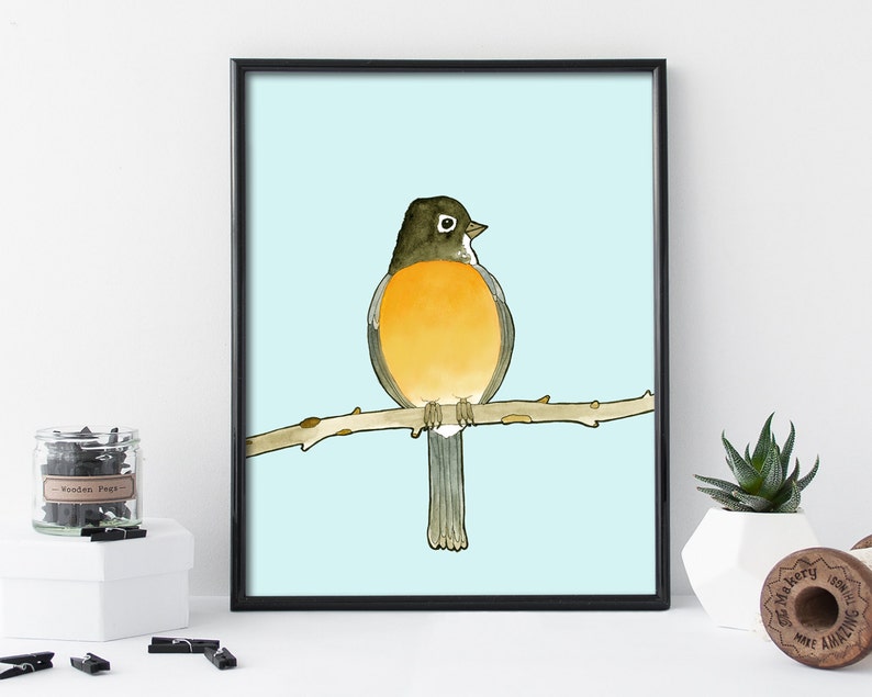Robin Wall Art Print Etsy