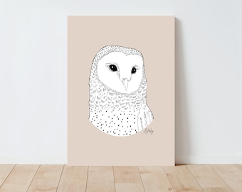 Barn Owl Art Print | Owl Wall Art | Nature wall art | Farmhouse Decor | owl wall art | Nature Prints | Large Wall Art | Cabin Decor | modern