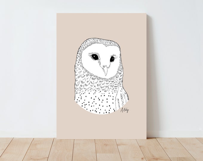 Barn Owl Art Print | Owl Wall Art | Nature wall art | Farmhouse Decor | owl wall art | Nature Prints | Large Wall Art | Cabin Decor | modern