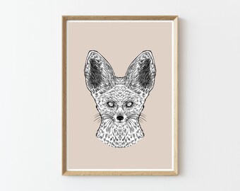 Fennec Fox Art Print | Fine Art Print | Wall Art | Customizable Prints | Animal Art | Wildlife Prints | Nature Prints | Large Wall Art