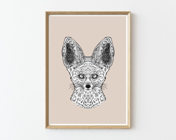 Fennec Fox Art Print | Fine Art Print | Wall Art | Customizable Prints | Animal Art | Wildlife Prints | Nature Prints | Large Wall Art