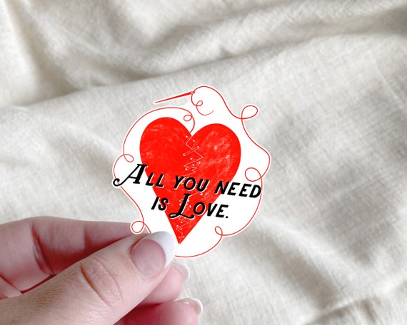 Heart with Love Quote Sticker | Love Sticker | Heart Sticker | Vinyl Sticker | Love heart sticker | Sticker | Quote Sticker