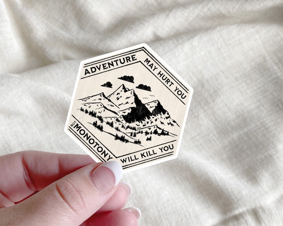 Adventure Sticker | Camping | Hiking | Mountains | Outdoors | Sticker | vinyl Sticker | quote | phrase | Saying | Boho | nature | Forest