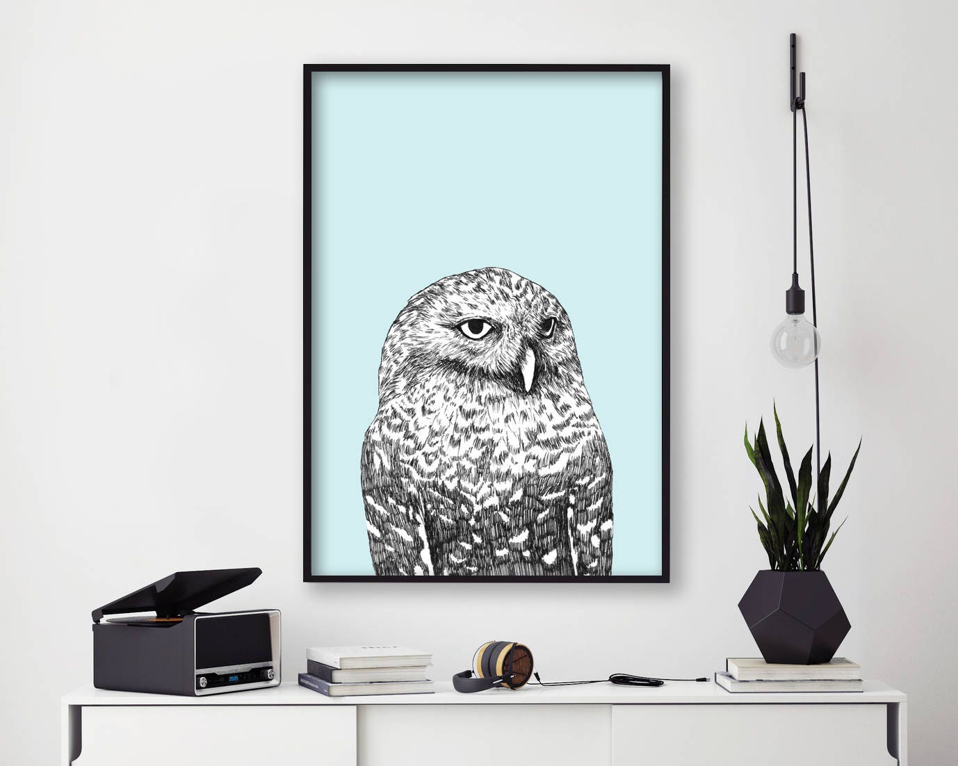 Snowy Owl Wall Art Print Etsy