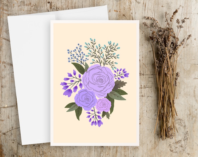 Scandinavian Floral Greeting Card: Boho Note Card Set