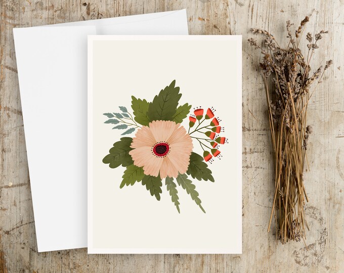 Floral Greeting Card - Any Occasion Note Card with Envelope