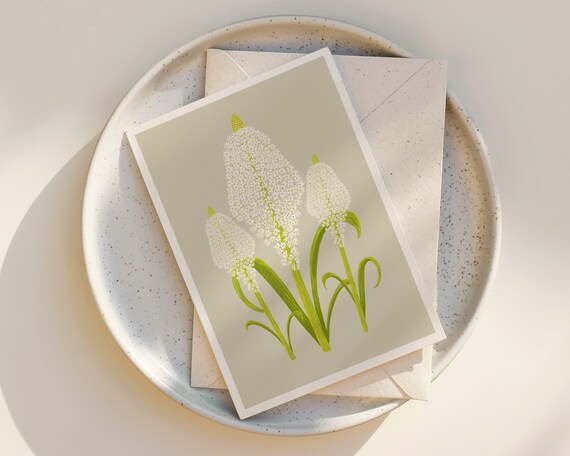 Beargrass Wildflowers Greeting Card - Floral Notecards - Blank Inside - Any Occasion - Greeting Cards with envelope - Whimsical - Botanical