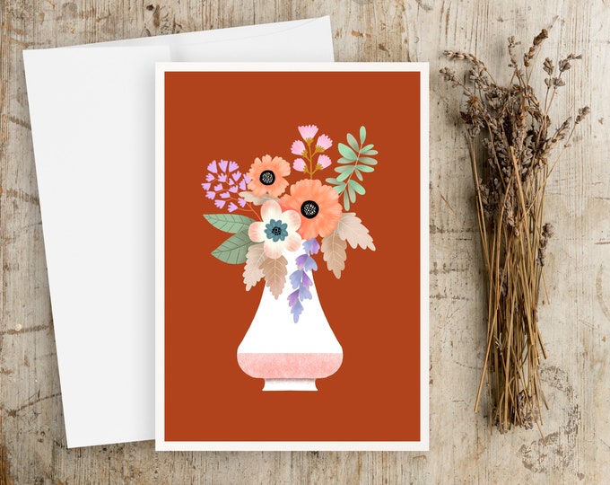 Folk Art Flowers Notecards: Scandinavian Botanical Art