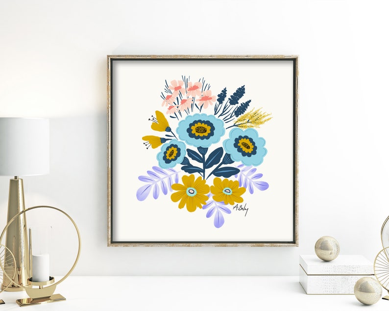 Colorful Floral Wall Art Etsy