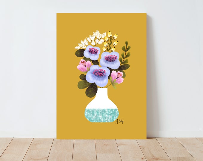 Scandinavian Floral Print: Vintage Bouquet, Earth Day Art