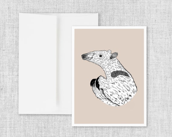 Anteater Greeting Card | Blank Greeting card | Any Occasion Greeting Card | Animal Greeting Card | Anteater Drawing | Anteater Greeting Card