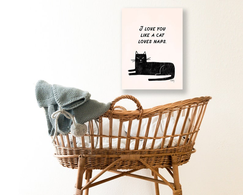 Funny Cat Wall Art Etsy