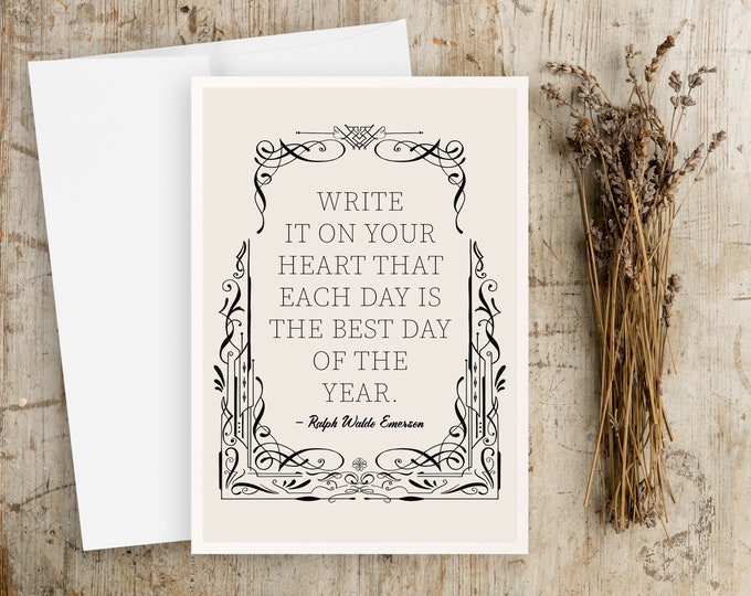 Ralph Waldo Emerson Quote Notecards: Calligraphic Greeting Cards