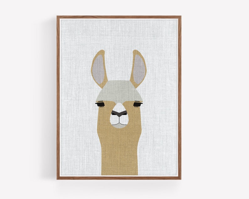 Modern Llama Wall Art Print Etsy
