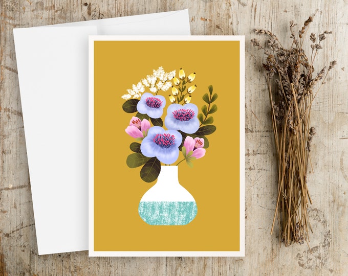 Floral Greeting Card Set: Folk Art Bouquet - Earth Day Cards
