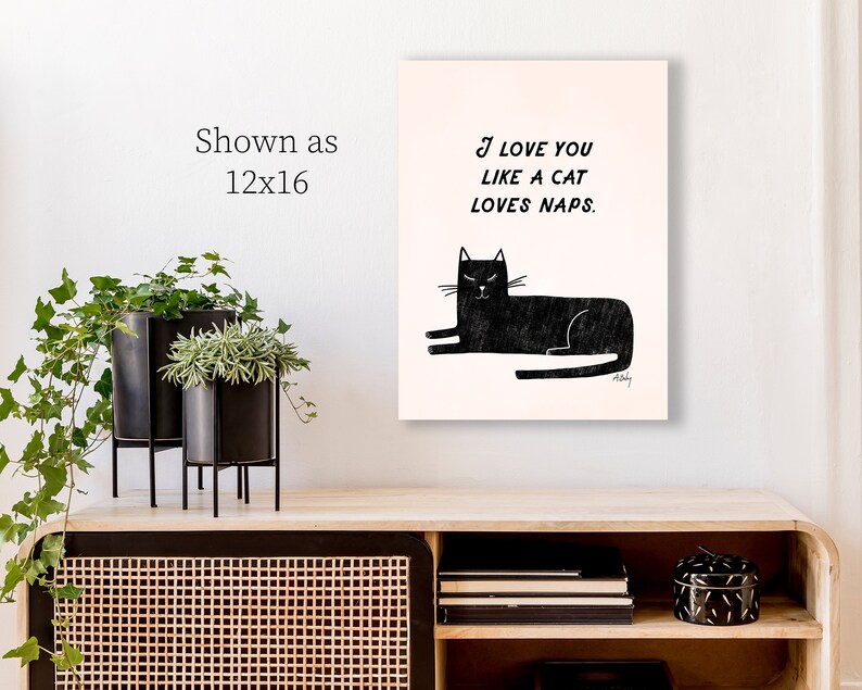 Funny Cat Wall Art Etsy