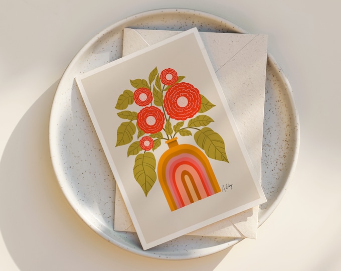 Folk Art Flowers Notecards: Scandinavian Botanical Art
