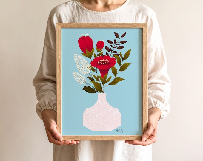 Vintage Floral Art Print: Boho Botanical Wall Decor