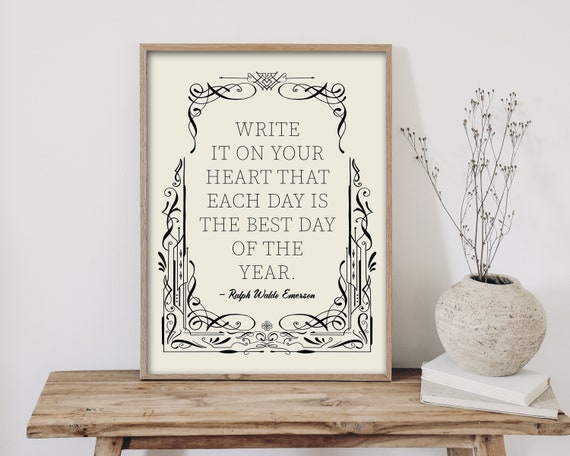 "Gratitude" -Ralph Waldo Emerson Quote - Inspirational Quote Folk Art print - Calligraphy Wall Art - Uplifting Saying