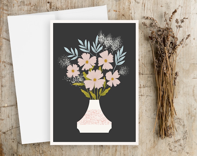 Modern Floral Greeting Card: Scandinavian-Inspired Bouquet