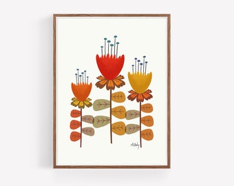 Modern Abstract Flowers Print