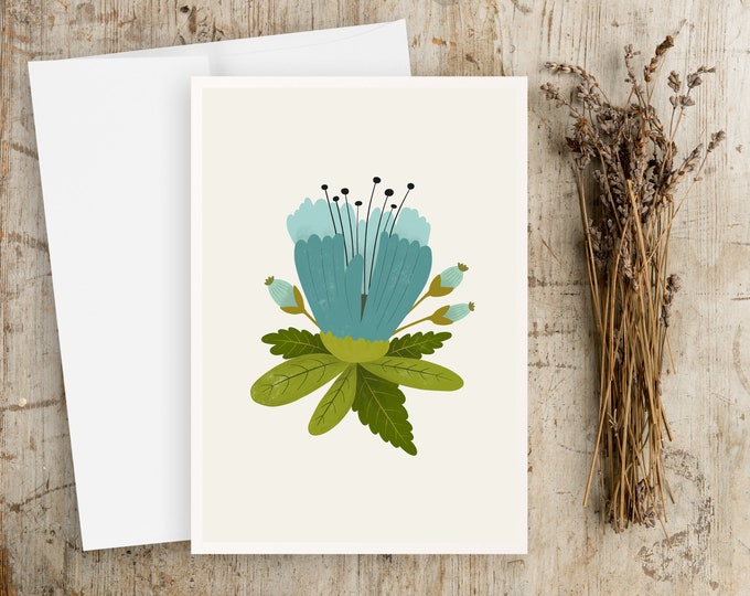 Folk Art Flower Notecard Set: Scandinavian Floral Greeting Cards