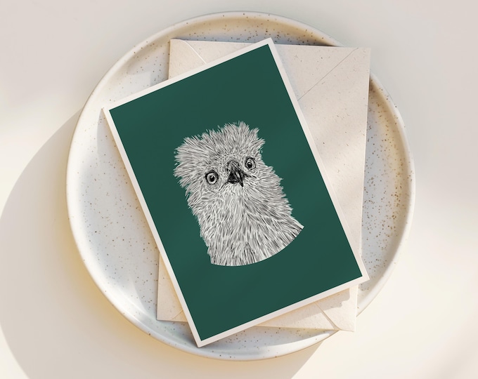 "Osprey Chick" -  Greeting Card Set: Delicate Bird Ink Drawing, Blank Note Cards