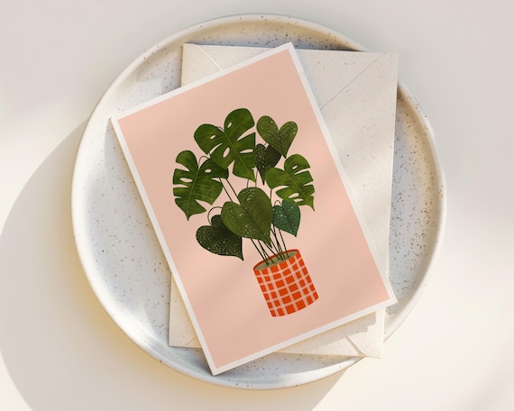Cute Potted Plant Note Cards - Plant Note Cards - Potted Plant Art - Set of Note Cards - Blank inside any occasion - gifts for plant lovers