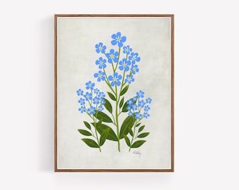 Forget Me Not Wildflowers Wall Art