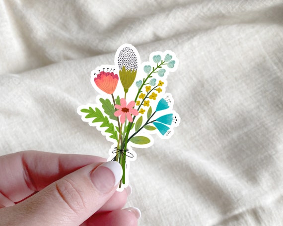 Wildflower bunch Sticker | Floral Sticker | 3x3 sticker | Scrapbooking | Journaling | Water bottle | cute | flower sticker | retro | boho