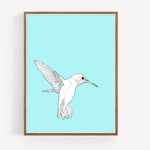Modern Hummingbird Wall Art Print