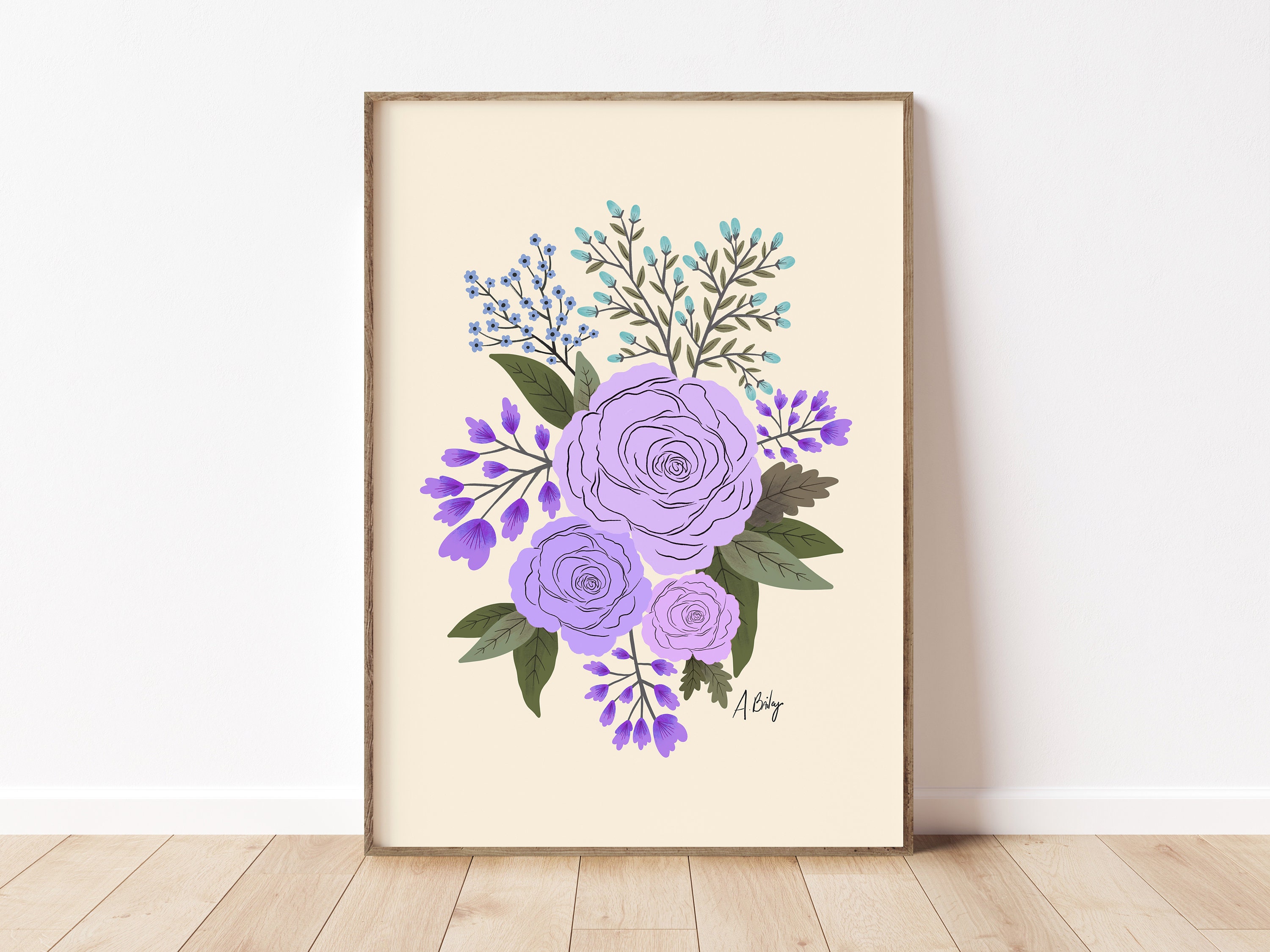 Folk Art Floral Illustration | Colorful Wall Art Print