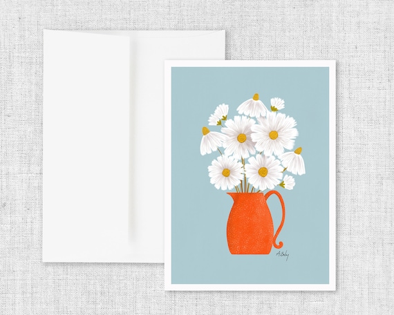 Daisies and Blue - Greeting Card