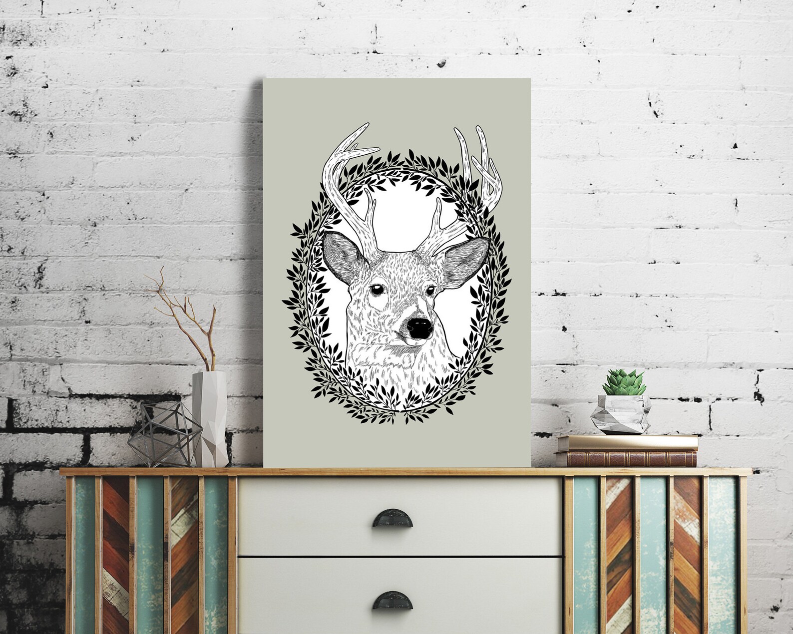 Mule Deer Wall Art Print Etsy