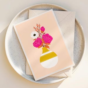 Floral Greeting Card Set: Abstract Flower Notecards